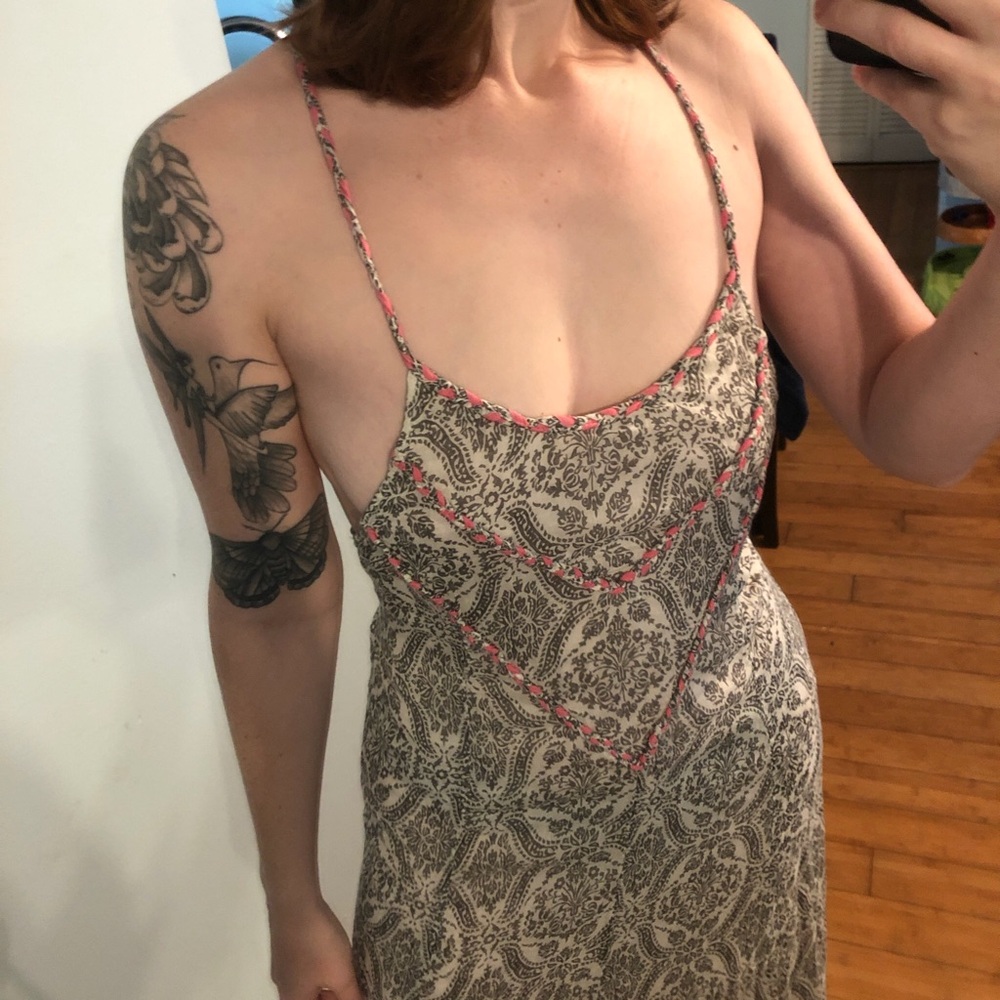 Roxy Open Cross Cross Back Floral Pattern Maxi Dr… - image 2